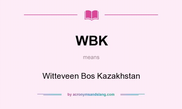 What does WBK mean? It stands for Witteveen Bos Kazakhstan