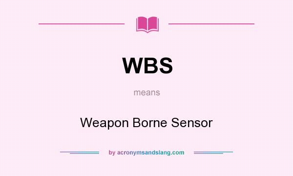 What does WBS mean? It stands for Weapon Borne Sensor