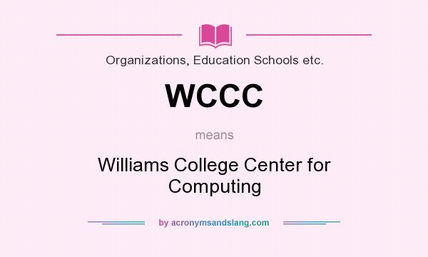 What does WCCC mean? It stands for Williams College Center for Computing