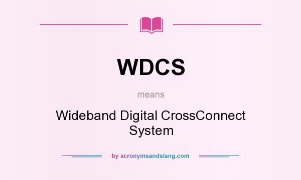What does WDCS mean? It stands for Wideband Digital CrossConnect System