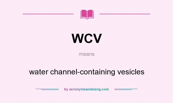 What does WCV mean? It stands for water channel-containing vesicles