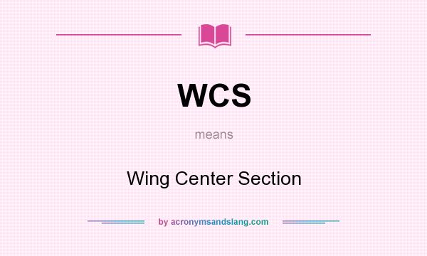 What does WCS mean? It stands for Wing Center Section