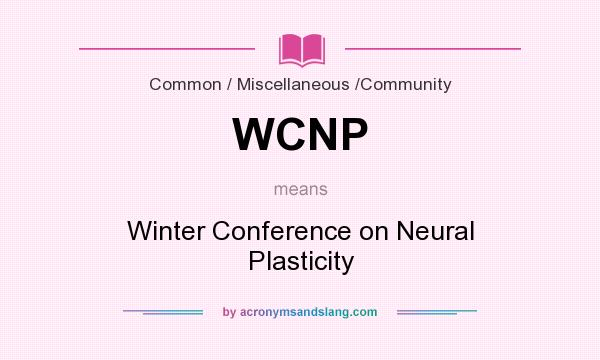 What does WCNP mean? It stands for Winter Conference on Neural Plasticity