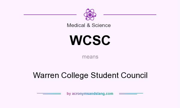 What does WCSC mean? It stands for Warren College Student Council