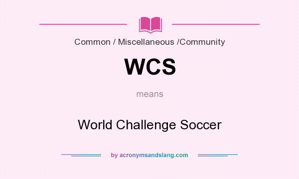What does WCS mean? It stands for World Challenge Soccer