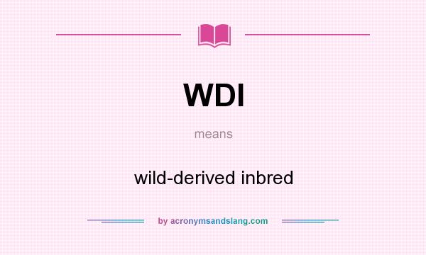 What does WDI mean? It stands for wild-derived inbred