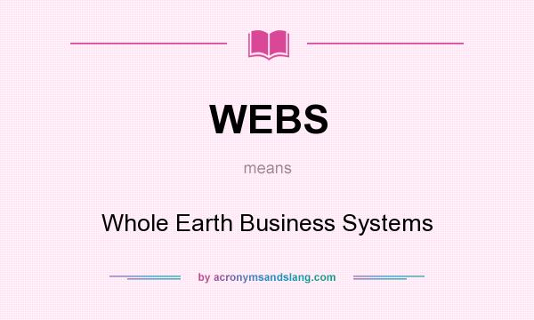 What does WEBS mean? It stands for Whole Earth Business Systems