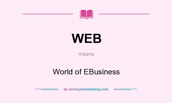 What does WEB mean? It stands for World of EBusiness