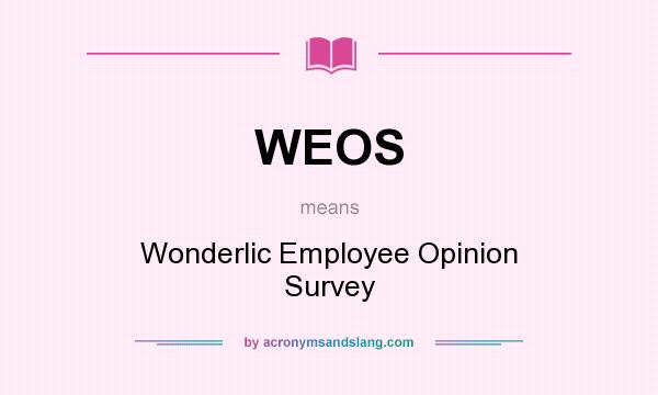 What does WEOS mean? It stands for Wonderlic Employee Opinion Survey