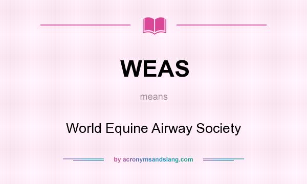 What does WEAS mean? It stands for World Equine Airway Society