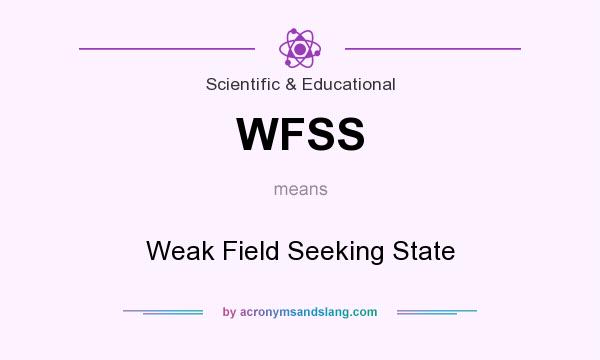 What does WFSS mean? It stands for Weak Field Seeking State