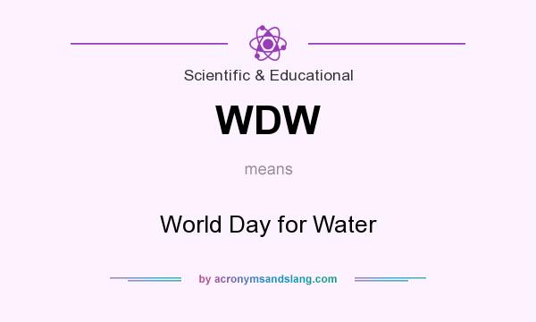 What does WDW mean? It stands for World Day for Water