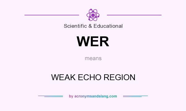 What does WER mean? It stands for WEAK ECHO REGION