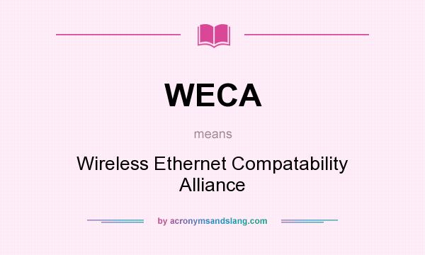 What does WECA mean? It stands for Wireless Ethernet Compatability Alliance
