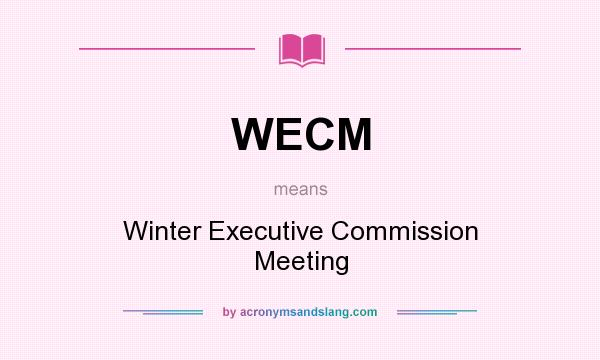 What does WECM mean? It stands for Winter Executive Commission Meeting