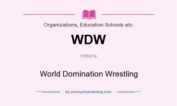 What does WDW mean? It stands for World Domination Wrestling