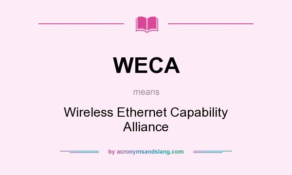 What does WECA mean? It stands for Wireless Ethernet Capability Alliance