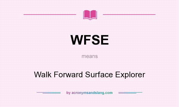 What does WFSE mean? It stands for Walk Forward Surface Explorer