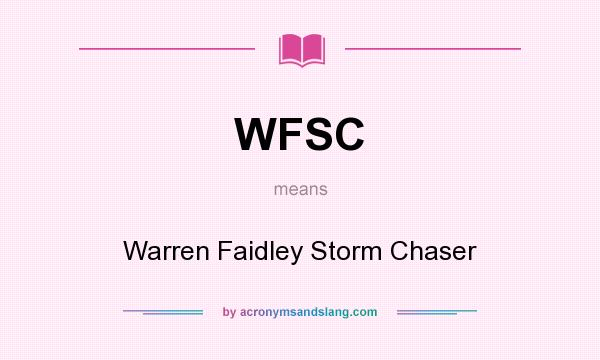 What does WFSC mean? It stands for Warren Faidley Storm Chaser
