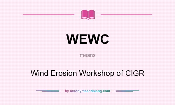 What does WEWC mean? It stands for Wind Erosion Workshop of CIGR