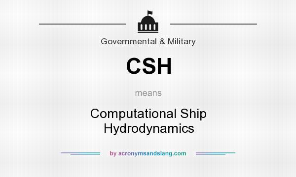 What does CSH mean? It stands for Computational Ship Hydrodynamics