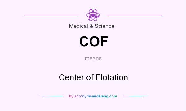 What does COF mean? It stands for Center of Flotation