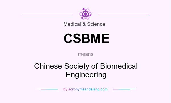 What does CSBME mean? It stands for Chinese Society of Biomedical Engineering