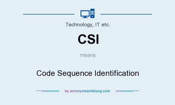 What does CSI mean? It stands for Code Sequence Identification