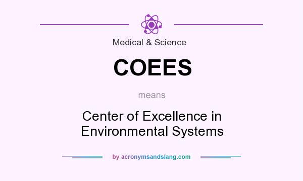 What does COEES mean? It stands for Center of Excellence in Environmental Systems