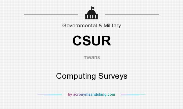What does CSUR mean? It stands for Computing Surveys
