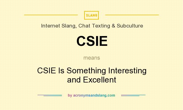 What does CSIE mean? It stands for CSIE Is Something Interesting and Excellent