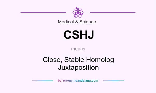 What does CSHJ mean? It stands for Close, Stable Homolog Juxtaposition