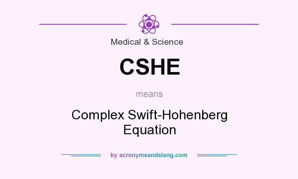 What does CSHE mean? It stands for Complex Swift-Hohenberg Equation