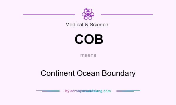 What does COB mean? It stands for Continent Ocean Boundary