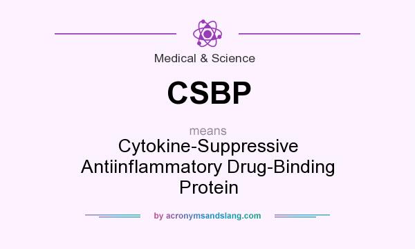 What does CSBP mean? It stands for Cytokine-Suppressive Antiinflammatory Drug-Binding Protein