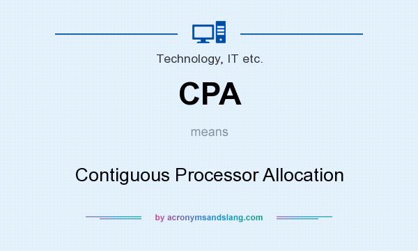 What does CPA mean? It stands for Contiguous Processor Allocation