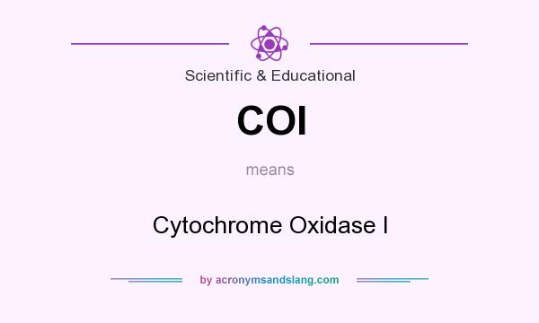 What does COI mean? It stands for Cytochrome Oxidase I