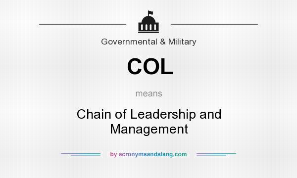 What does COL mean? It stands for Chain of Leadership and Management