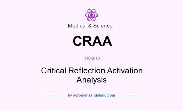What does CRAA mean? It stands for Critical Reflection Activation Analysis