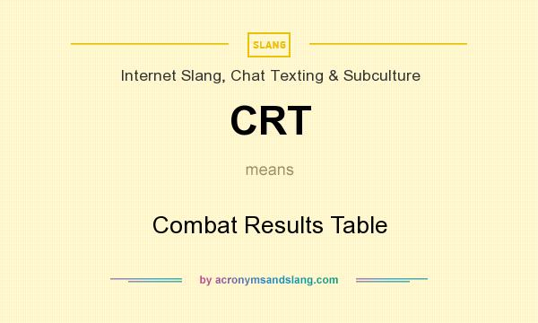What does CRT mean? It stands for Combat Results Table