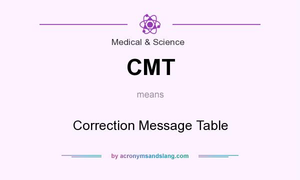 What does CMT mean? It stands for Correction Message Table