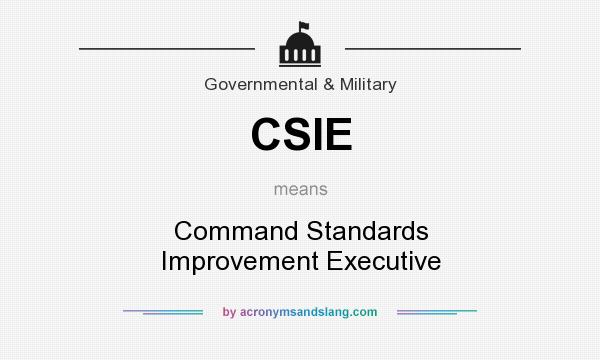 What does CSIE mean? It stands for Command Standards Improvement Executive