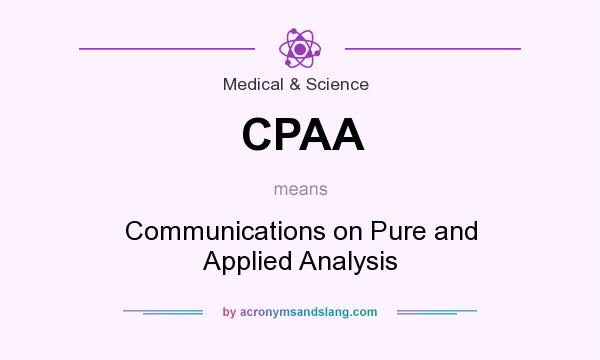What does CPAA mean? It stands for Communications on Pure and Applied Analysis
