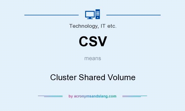 What does CSV mean? It stands for Cluster Shared Volume