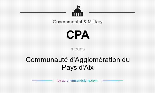 What does CPA mean? It stands for Communauté d`Agglomération du Pays d`Aix