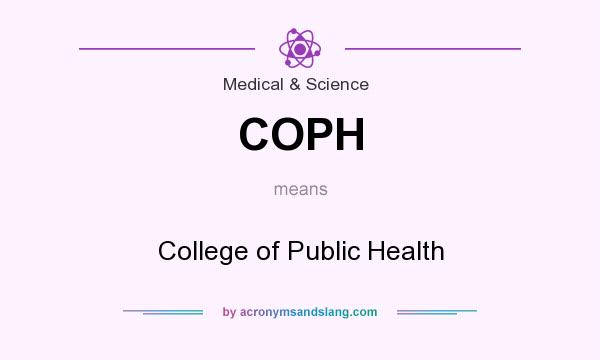What does COPH mean? It stands for College of Public Health