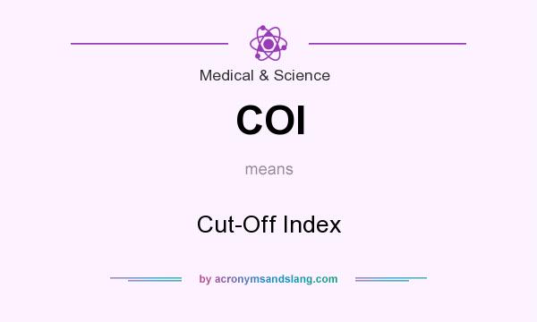 What does COI mean? It stands for Cut-Off Index