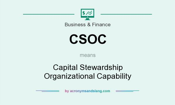 What does CSOC mean? It stands for Capital Stewardship Organizational Capability
