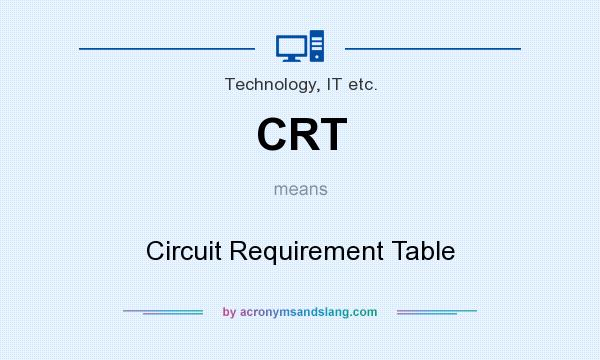 What does CRT mean? It stands for Circuit Requirement Table