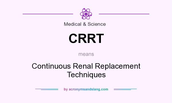 What does CRRT mean? It stands for Continuous Renal Replacement Techniques